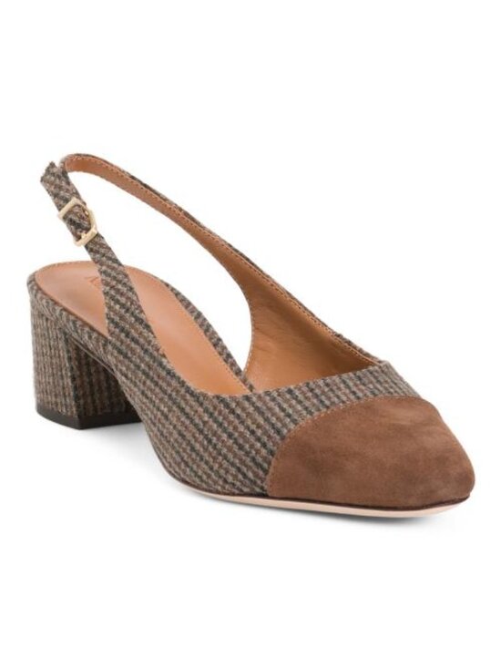 J. McLaughlin Shoes - J. MCLAUGHLIN Suede Jocelyn Slingback Heels